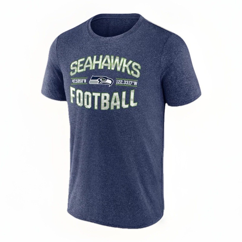 Seattle Seahawks Fanatics Men's Want To Play T-Shirt, Heathered Navy, Size 3XL